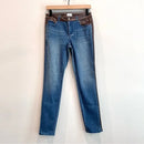 Leather Inset Skinny Jeans-1