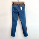 Leather Inset Skinny Jeans-8